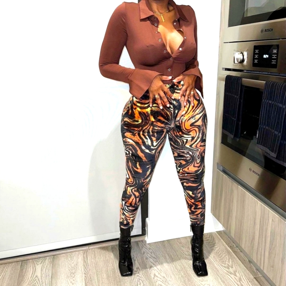 Velour Swirl Leggings (OS)